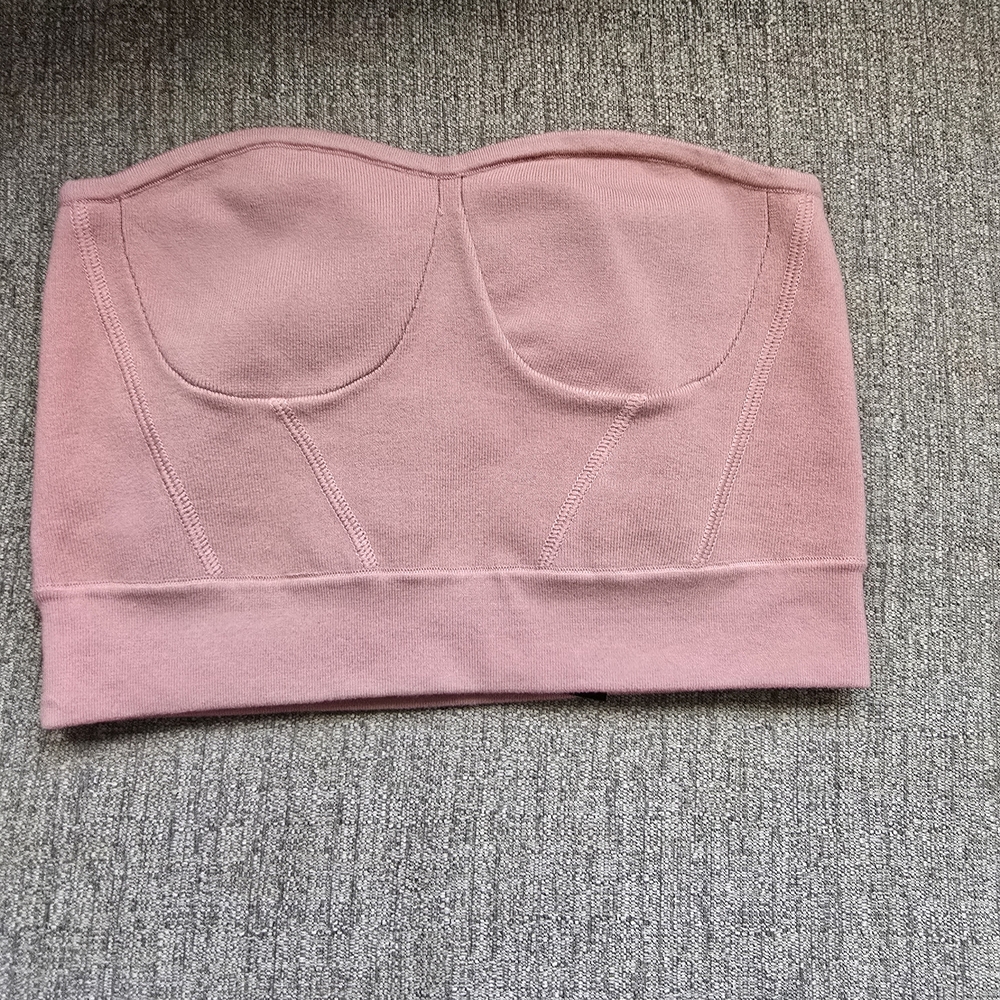 RtA Pink Strapless Bandeau Top